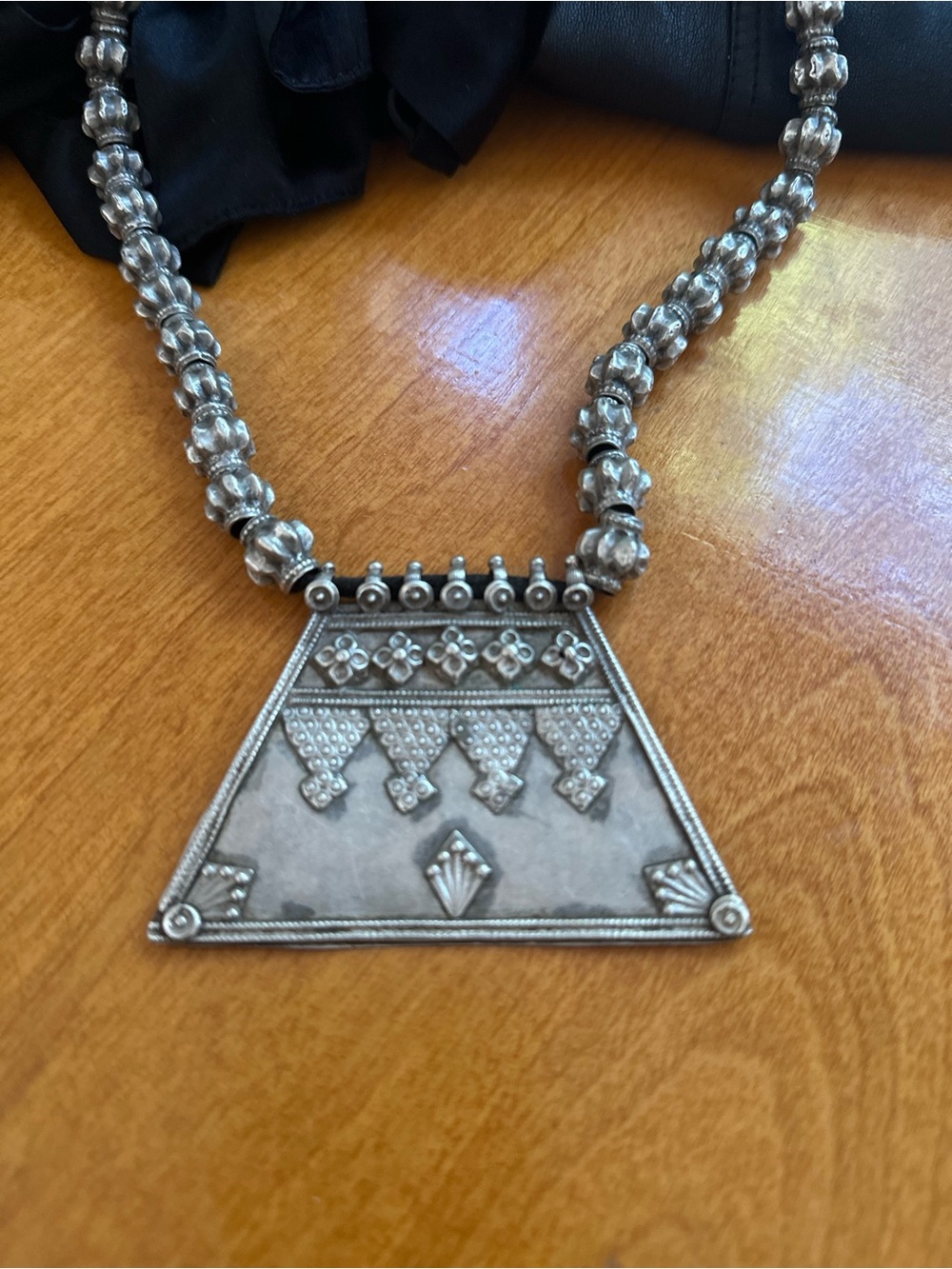 Vintage Gujarat Rajasthan Indian Silver Necklace | Amulet Pendant